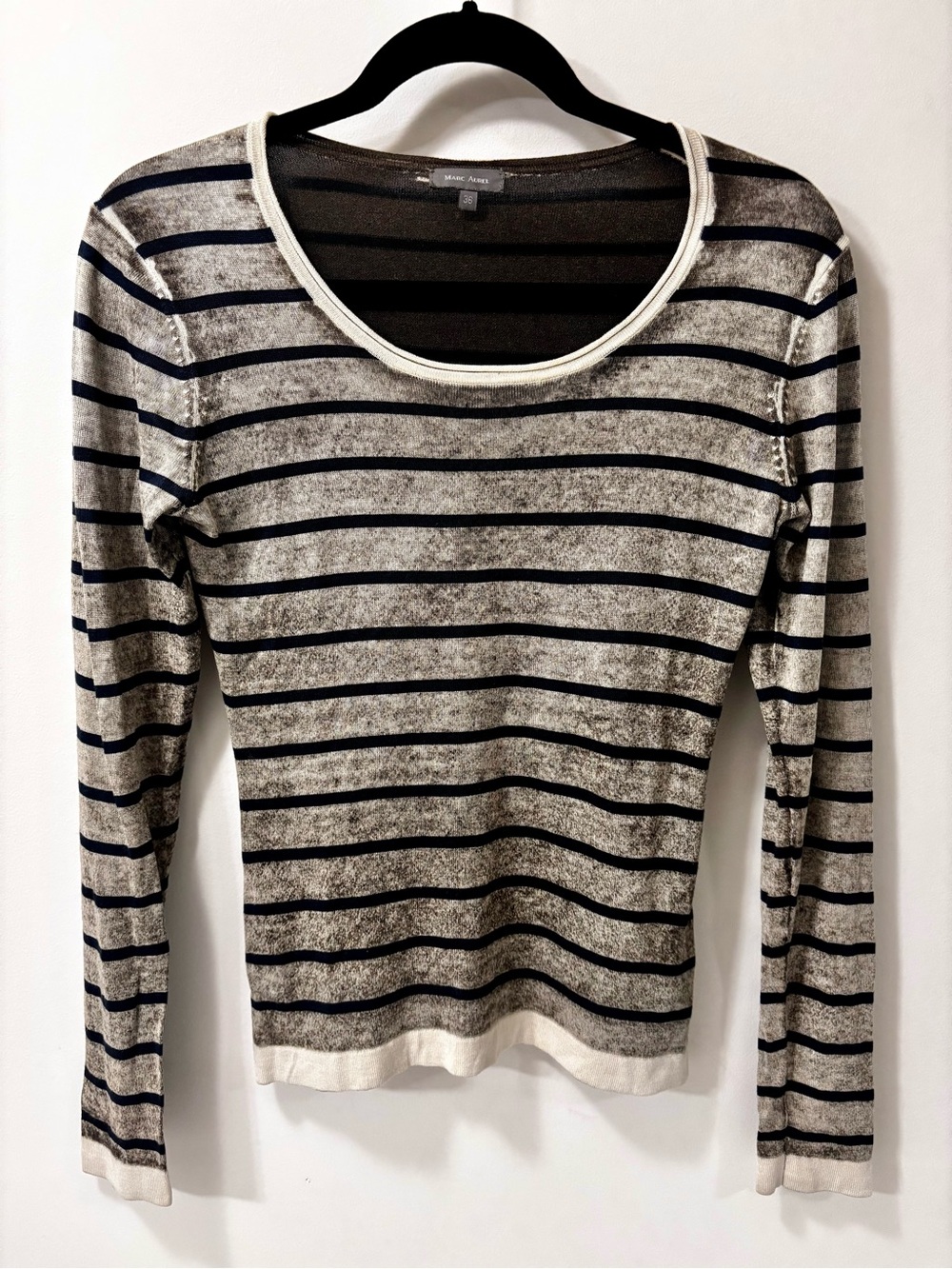 Marc Aurel Silk Cashmere Blend Striped Sweater – Size 36